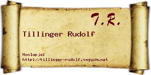 Tillinger Rudolf névjegykártya