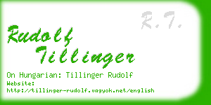 rudolf tillinger business card